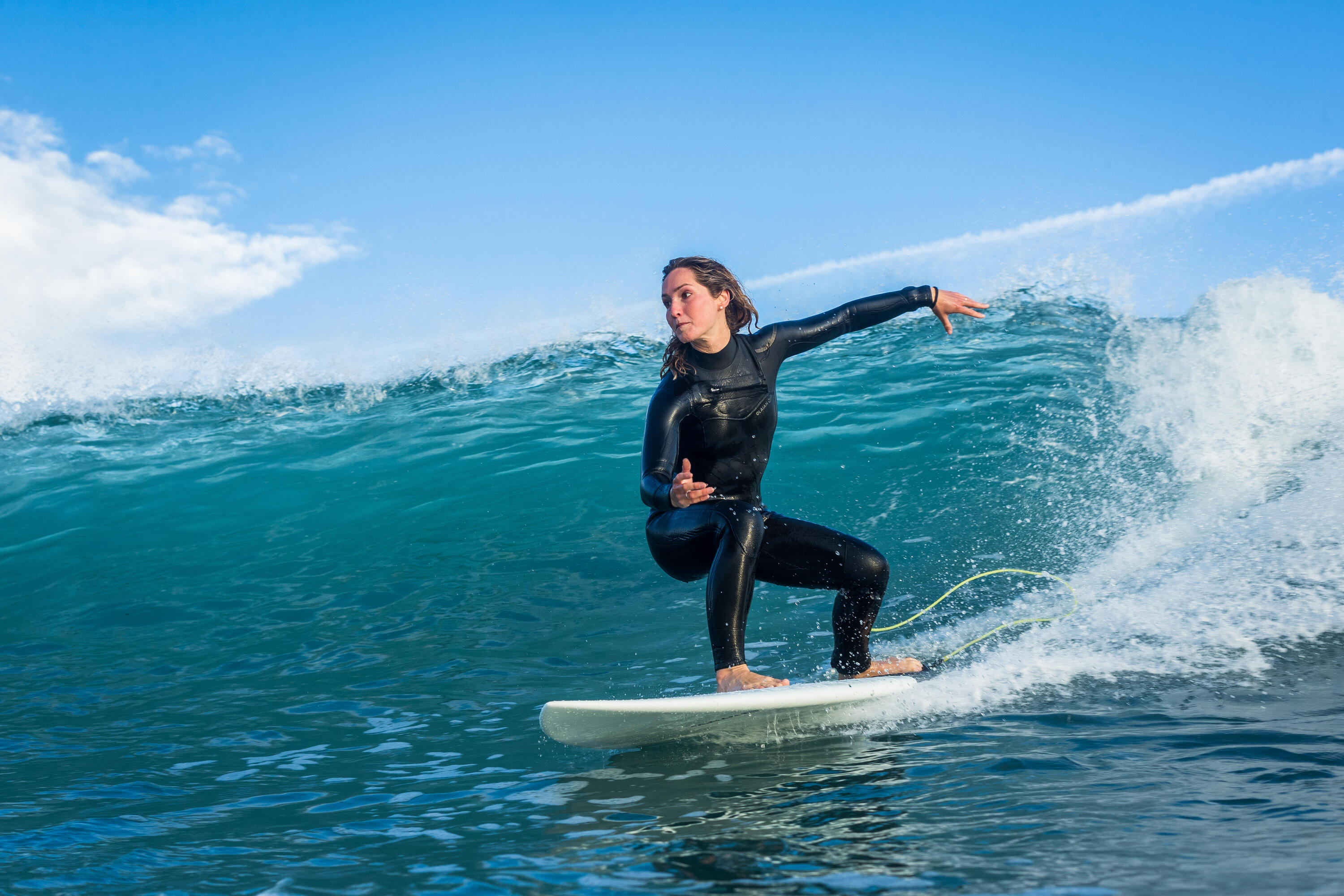 COMBINAISON NEOPRENE DE SURF FEMME 4/3 MM FERMETURE ZIP POITRINE OLAIAN 11/11