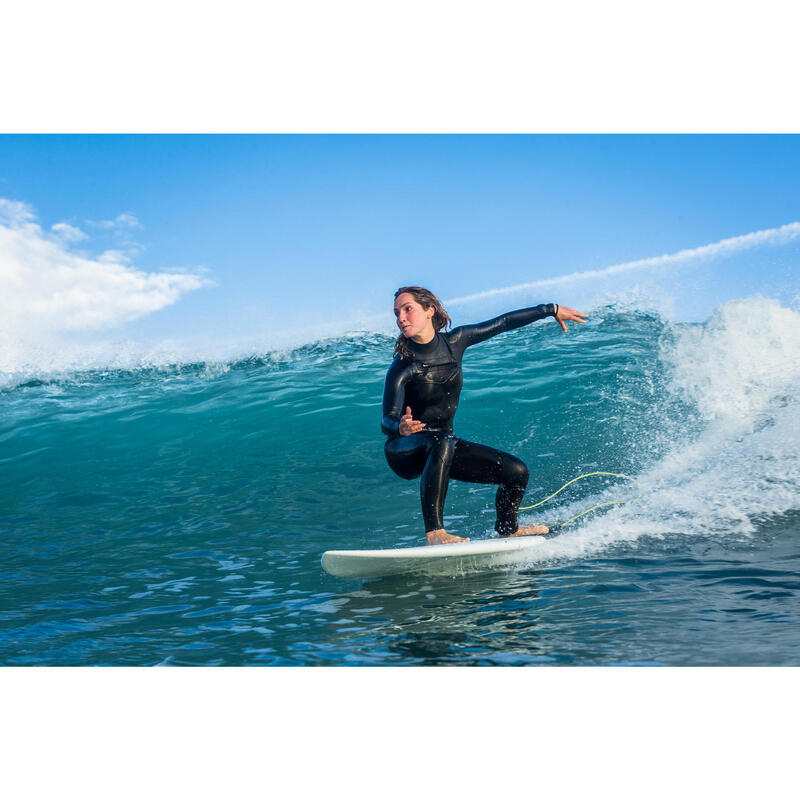 Neopreno surf Mujer agua fría 4/3 mm Front Zip 900 negro