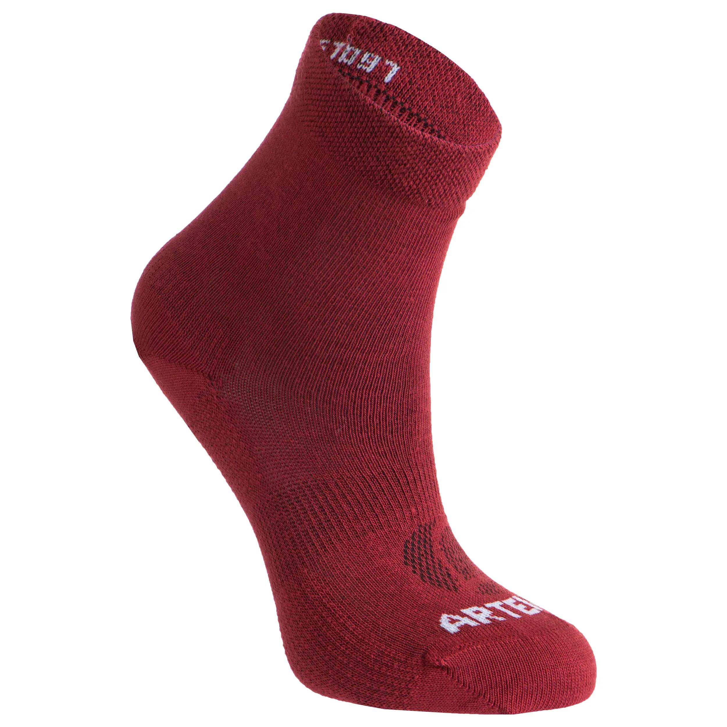 Kids' High-Cut Tennis Socks RS 160 Six-Pack - Navy/Burgundy/White 2/11