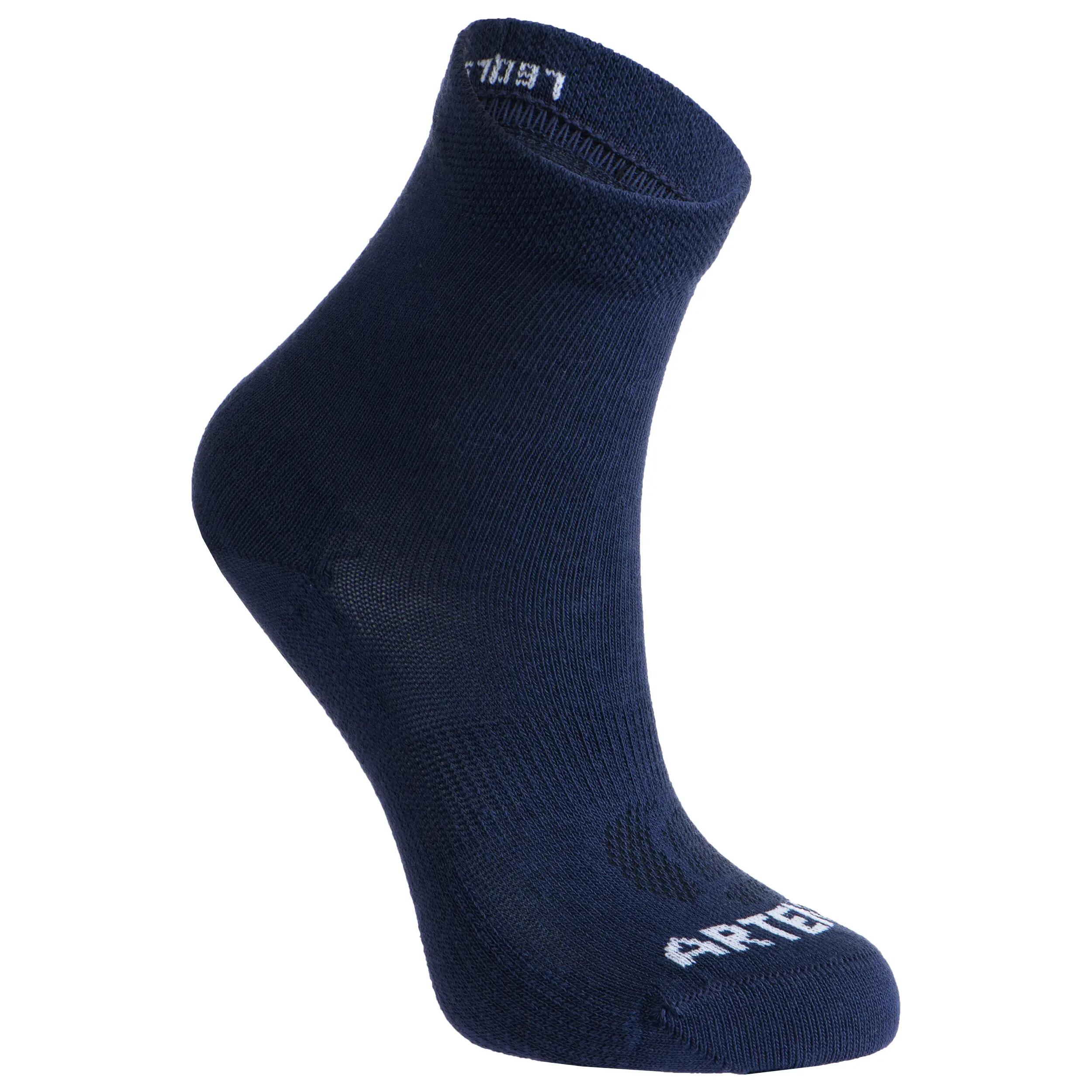 Kids' High-Cut Tennis Socks RS 160 Six-Pack - Navy/Burgundy/White 3/11