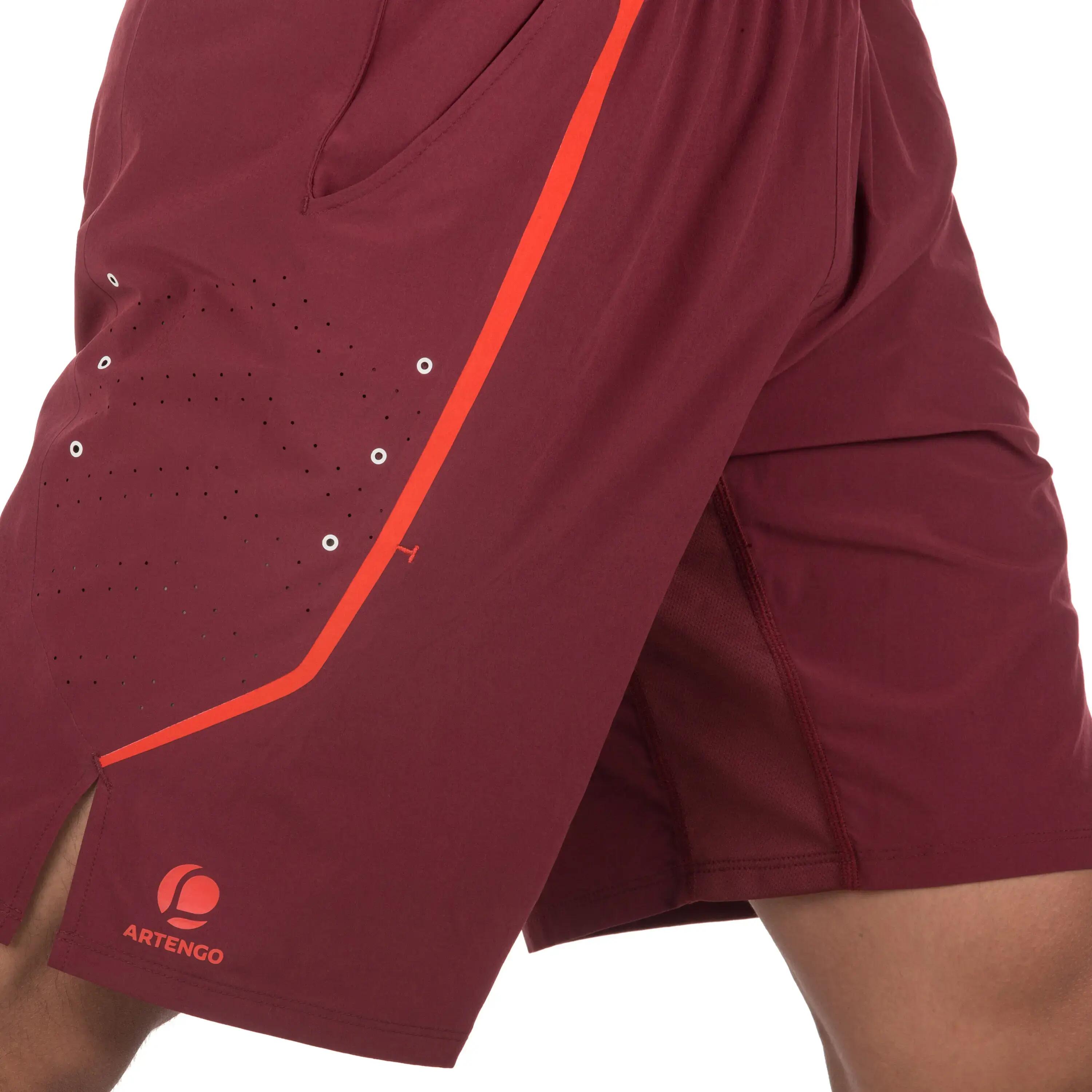 Light Tennis Badminton Table Tennis Padel Shorts - Burgundy Red 6/7