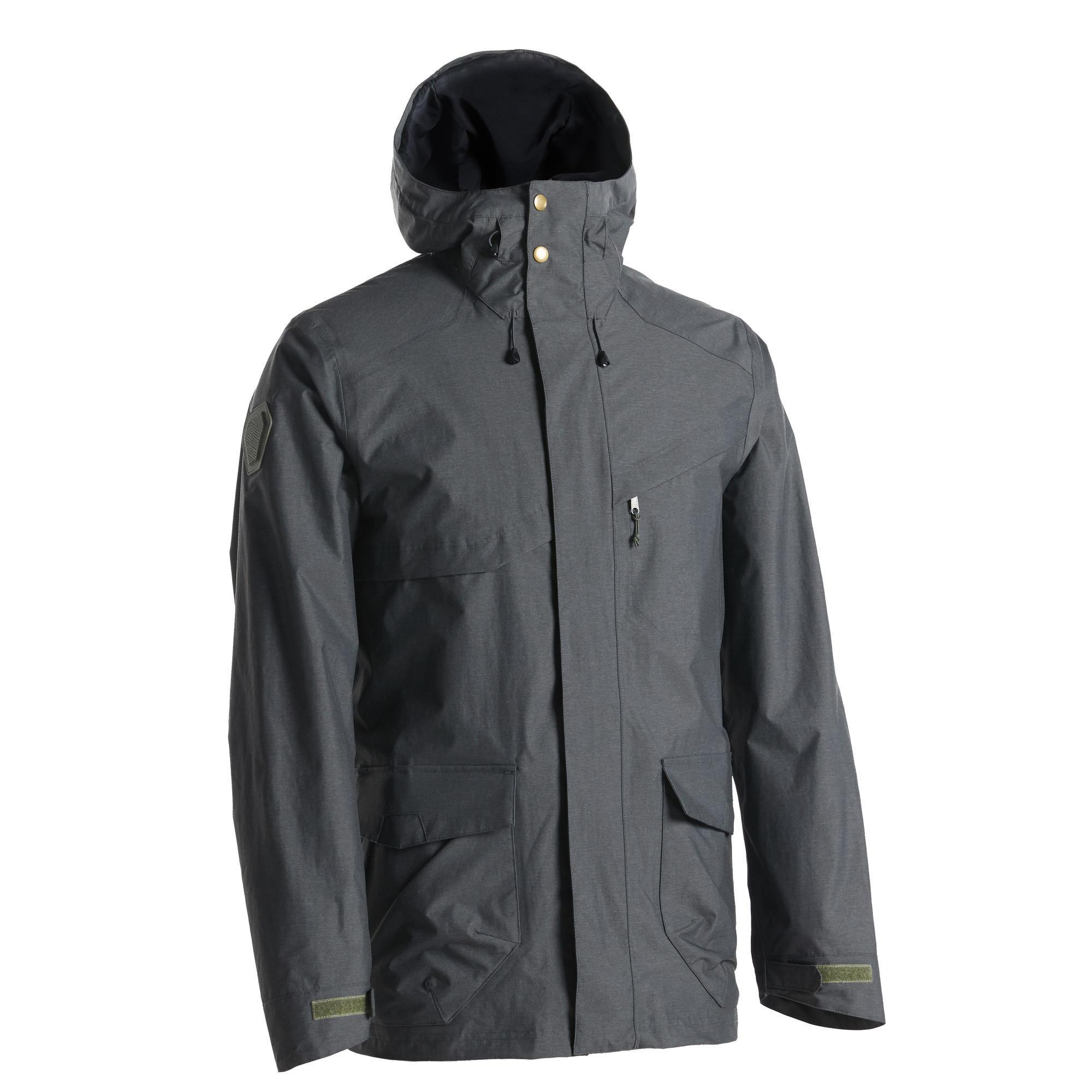 NH500 Protect men’s country walking waterproof jacket - grey / blue ...