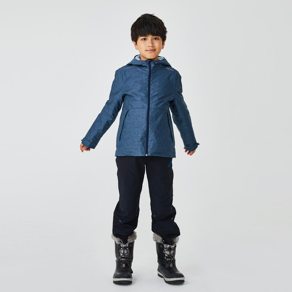 Winterjacke Winterwandern SH100 Warm Kinder Jungen 123–172cm blau