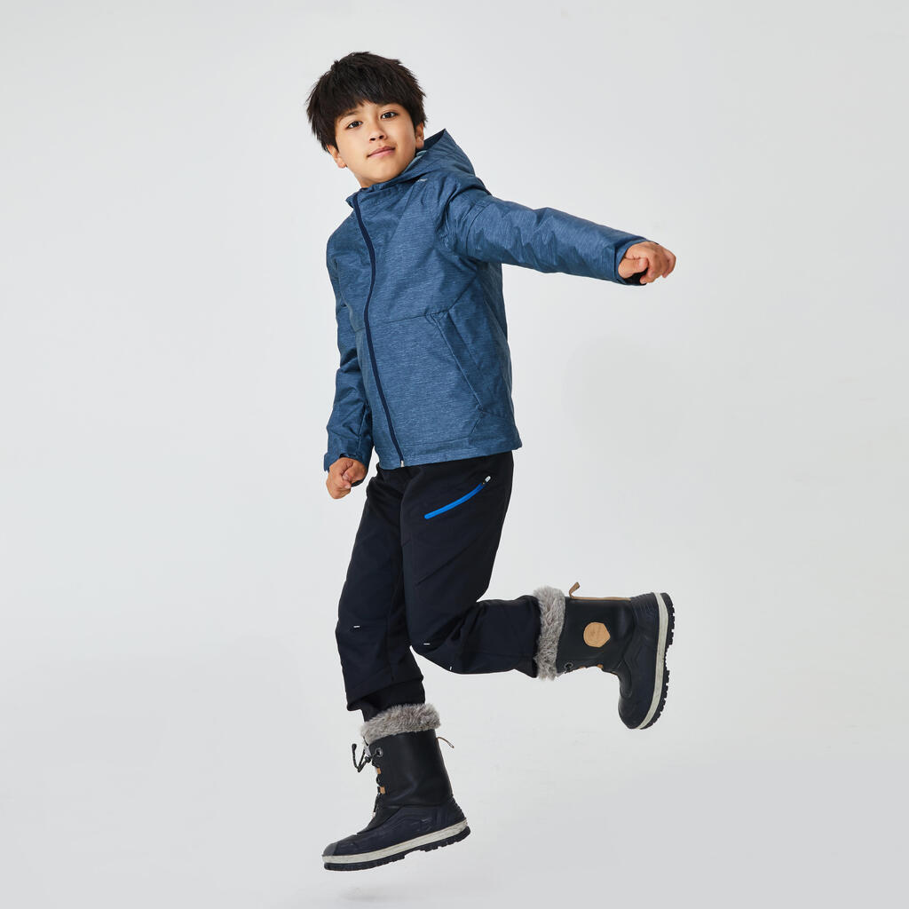 Winterjacke Winterwandern SH100 Warm Kinder Jungen 123–172cm blau