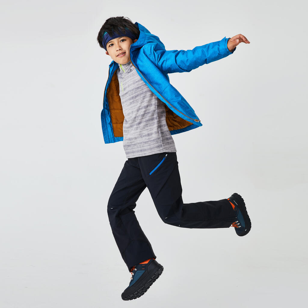 Winterjacke Winterwandern SH100 Warm Kinder Jungen 123–172cm blau