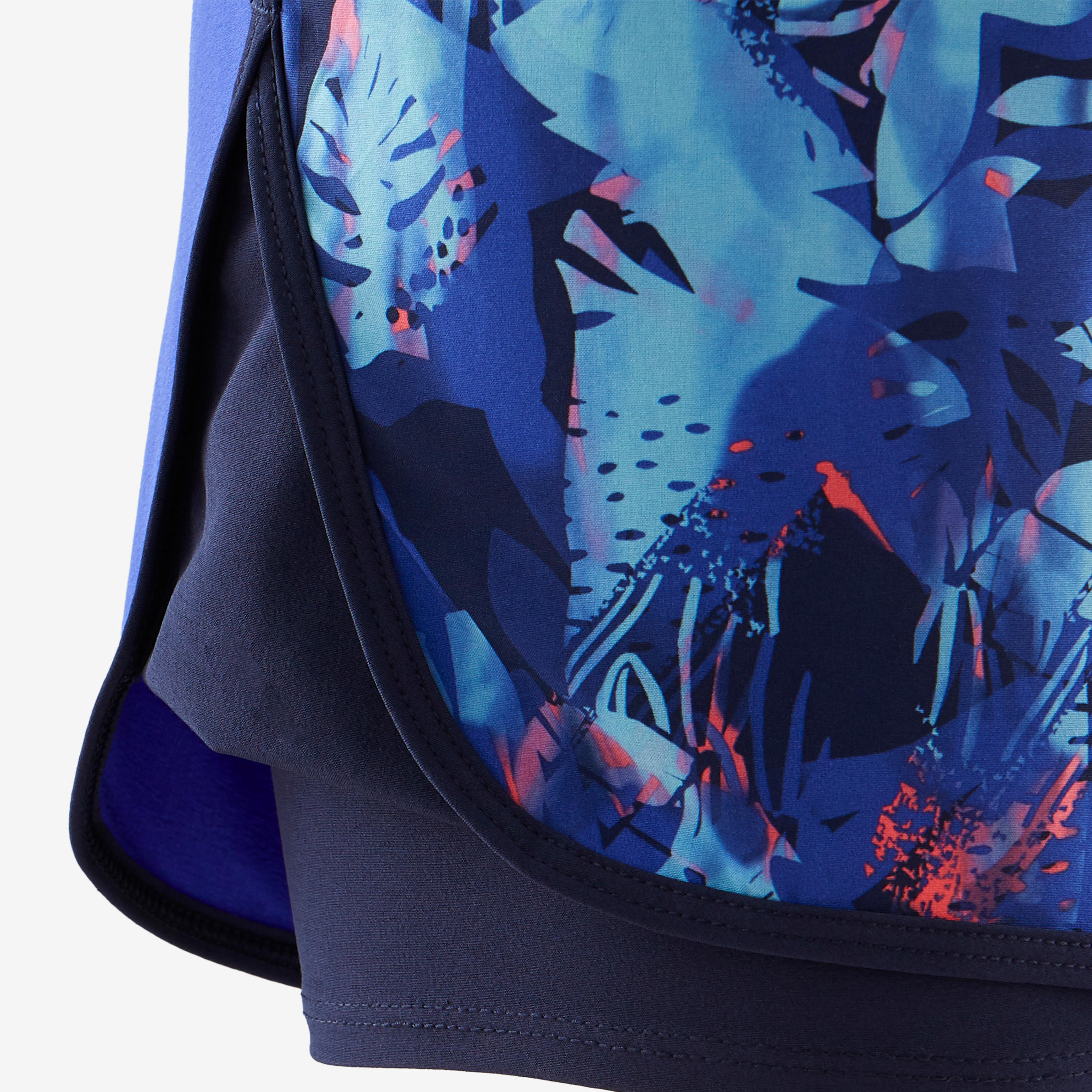 Girls' 2-in-1 Breathable Multisport Shorts - Blue/Purple Print 4/4