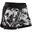 Shorts kurz 2-in-1 atmungsaktiv W500 Gym Kinder schwarz mit Print