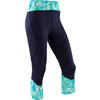 Girls' Breathable Synthetic Cropped Gym Bottoms S500 - Blue Print