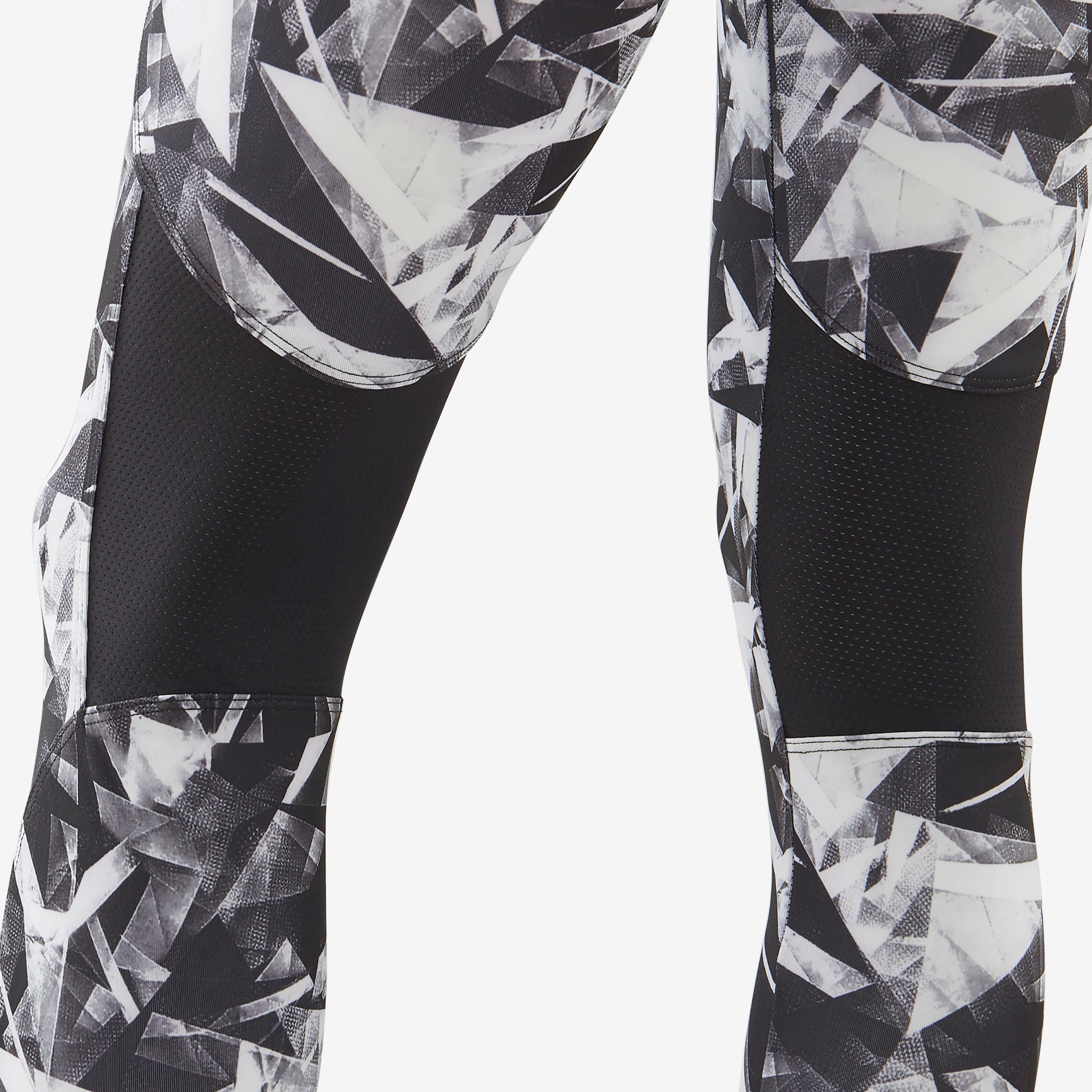 Girls' Breathable Synthetic Gym Leggings S500 - Black Print 4/4