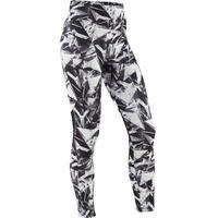 Girls' Breathable Synthetic Gym Leggings S500 - Black Print