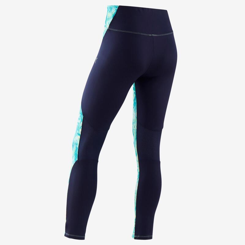 Legging synthétique respirant S500 fille GYM ENFANT vert et bleu imprimé