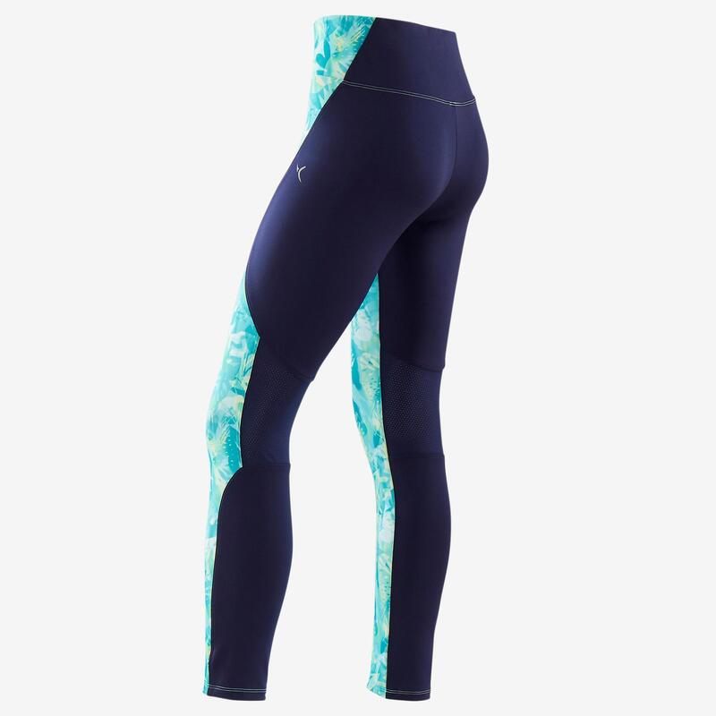 Legging synthétique respirant S500 fille GYM ENFANT vert et bleu imprimé