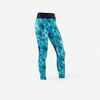 Girls' Breathable Synthetic Gym Leggings S500 - Blue Print