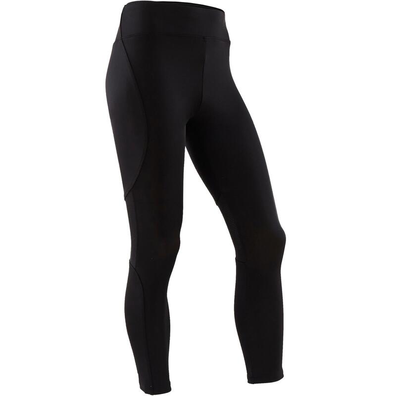 Mallas Leggings NIÑA transpirables S500 GIMNASIA INFANTIL negro liso