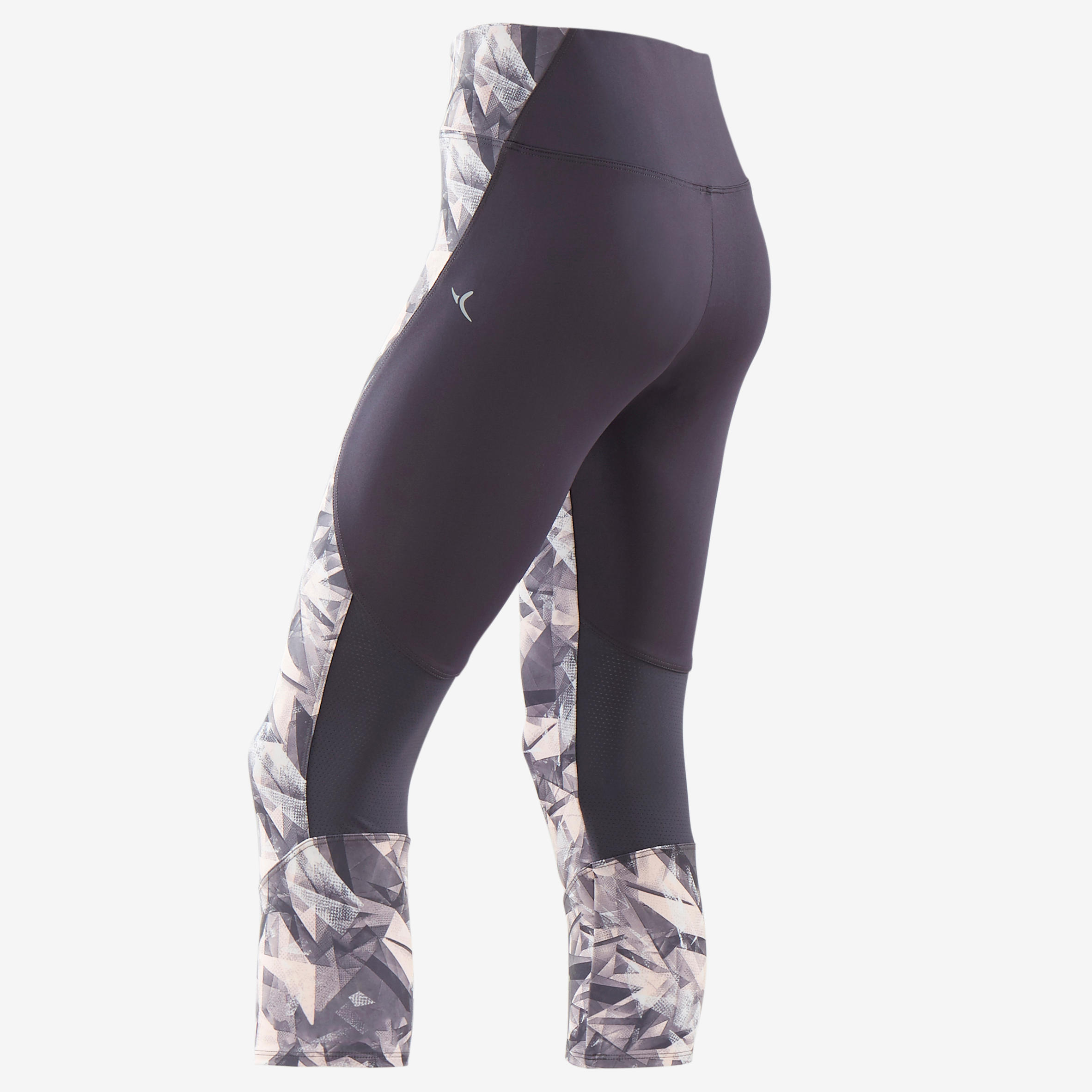 Girls' Breathable Synthetic Gym Cropped Bottoms S500 - Pink Print 2/4