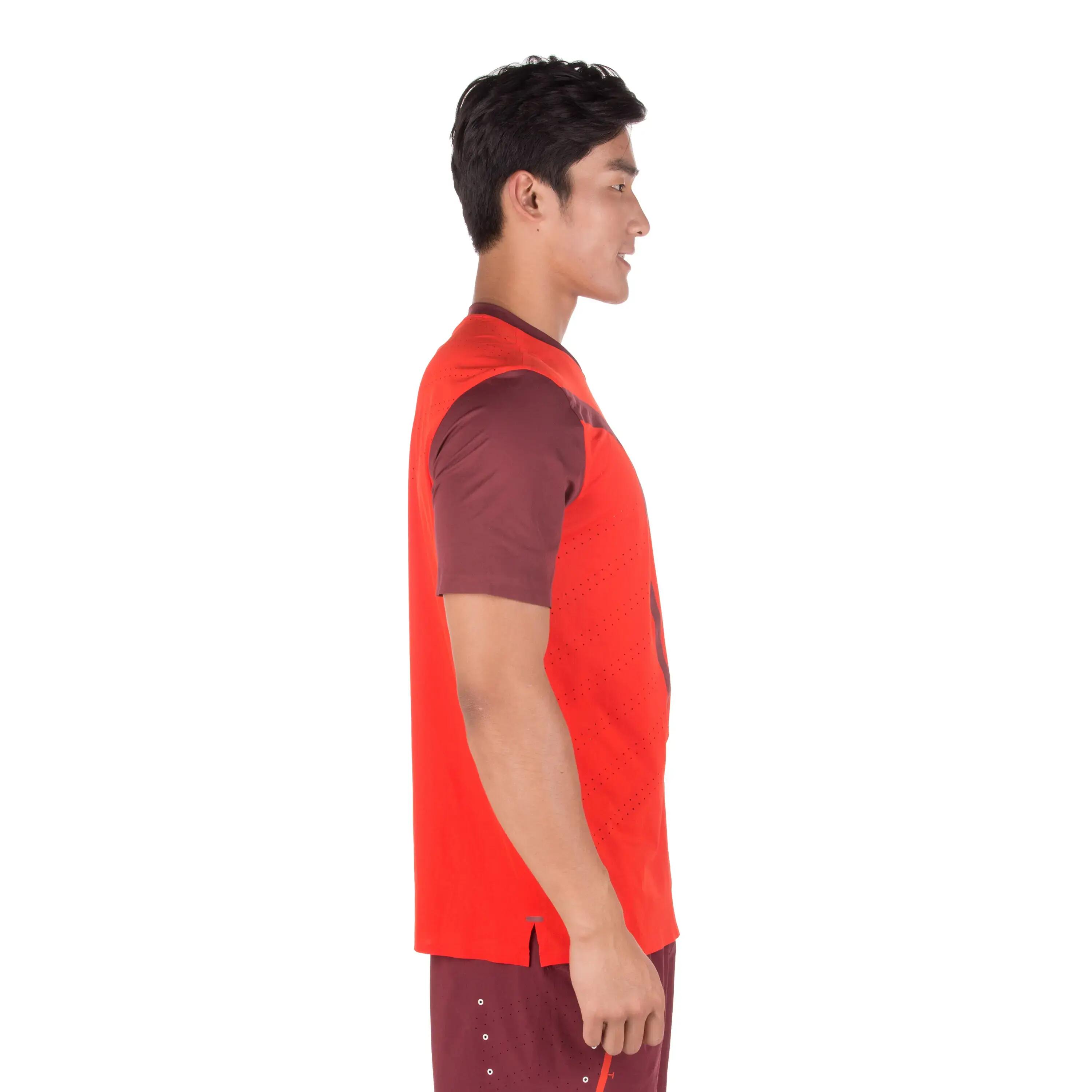Light Tennis Badminton Padel Table Tennis Squash T-Shirt - Burgundy Red 3/9