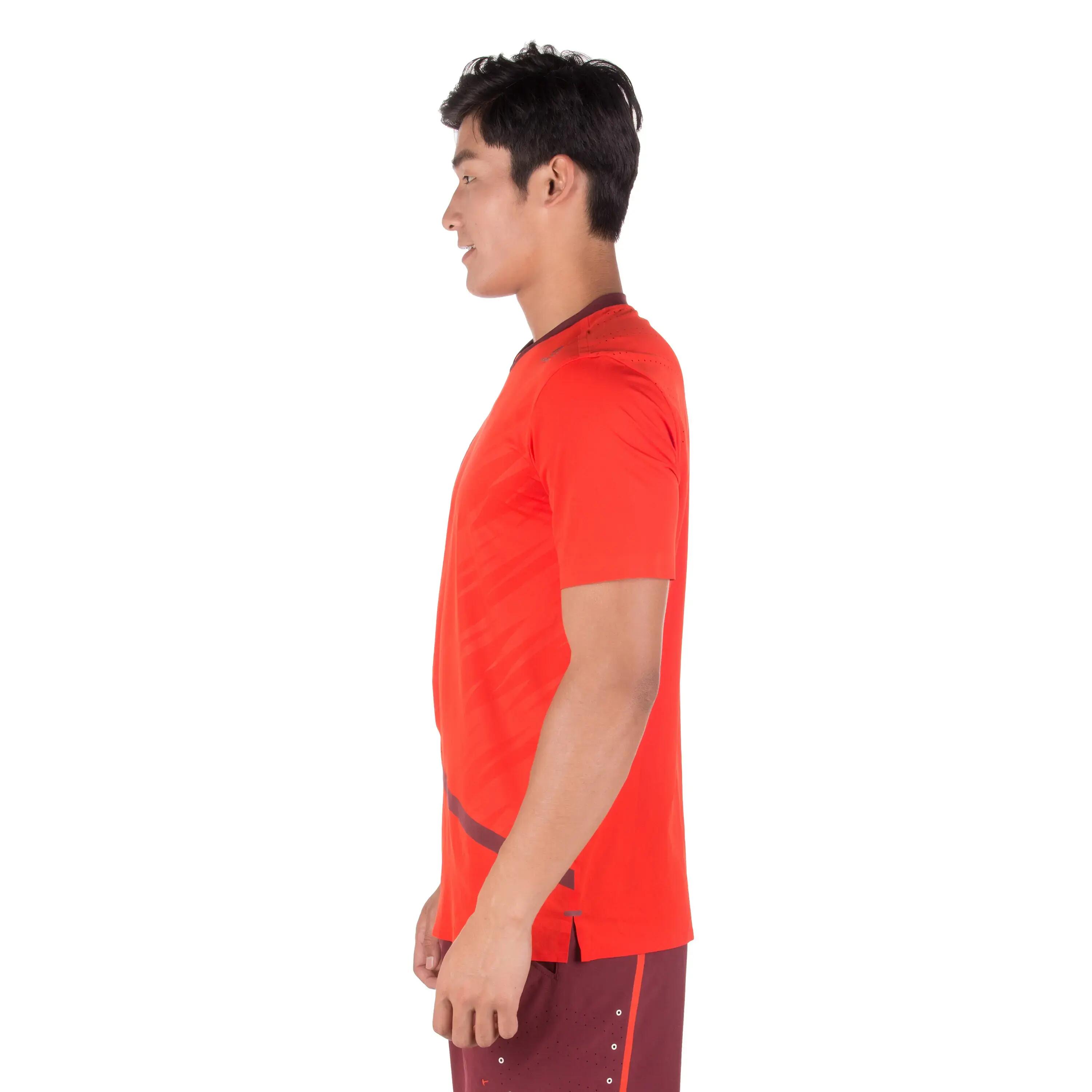 Light Tennis Badminton Padel Table Tennis Squash T-Shirt - Burgundy Red 4/9
