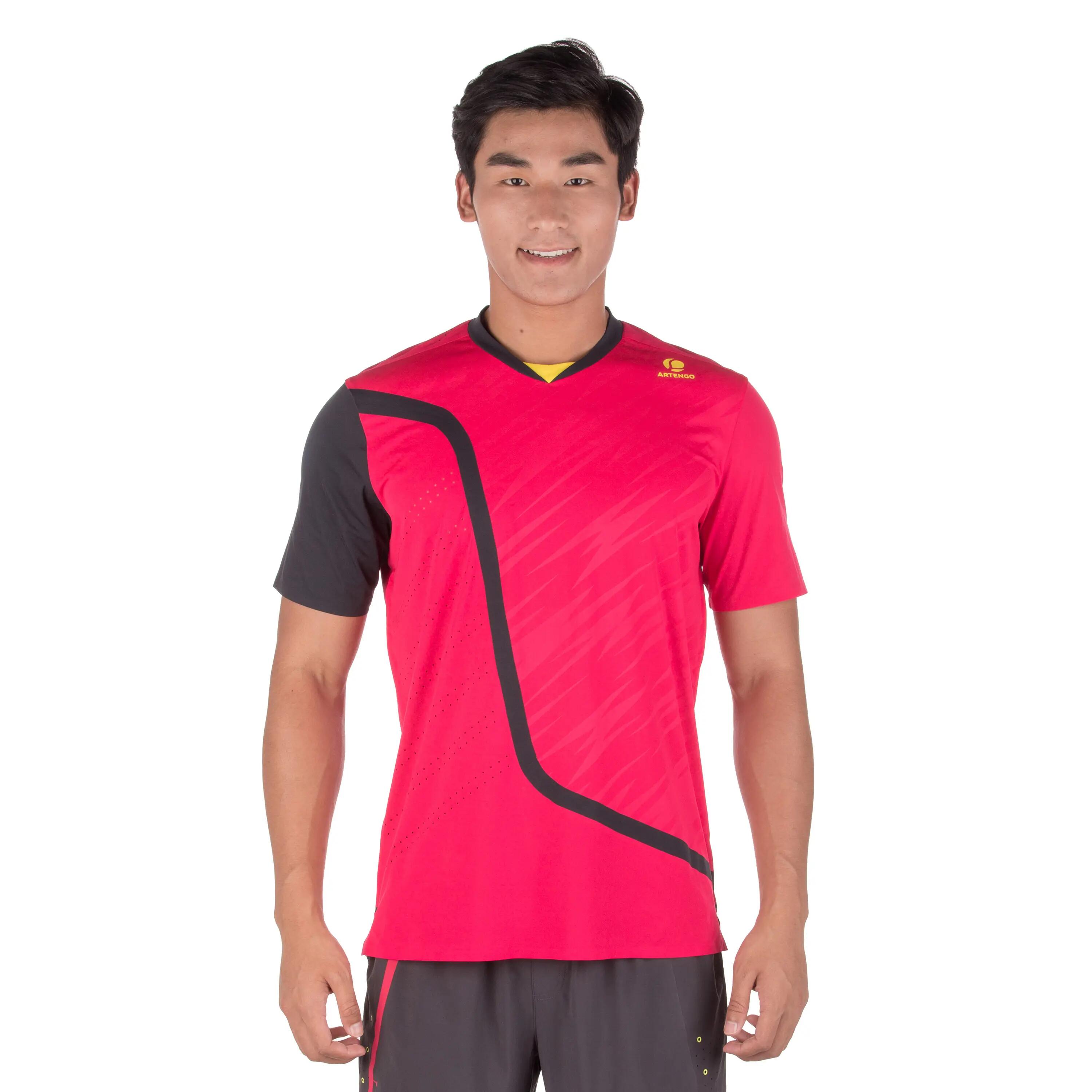 Light Tennis Badminton Padel Table Tennis Squash T-Shirt - Pink/Black 2/10