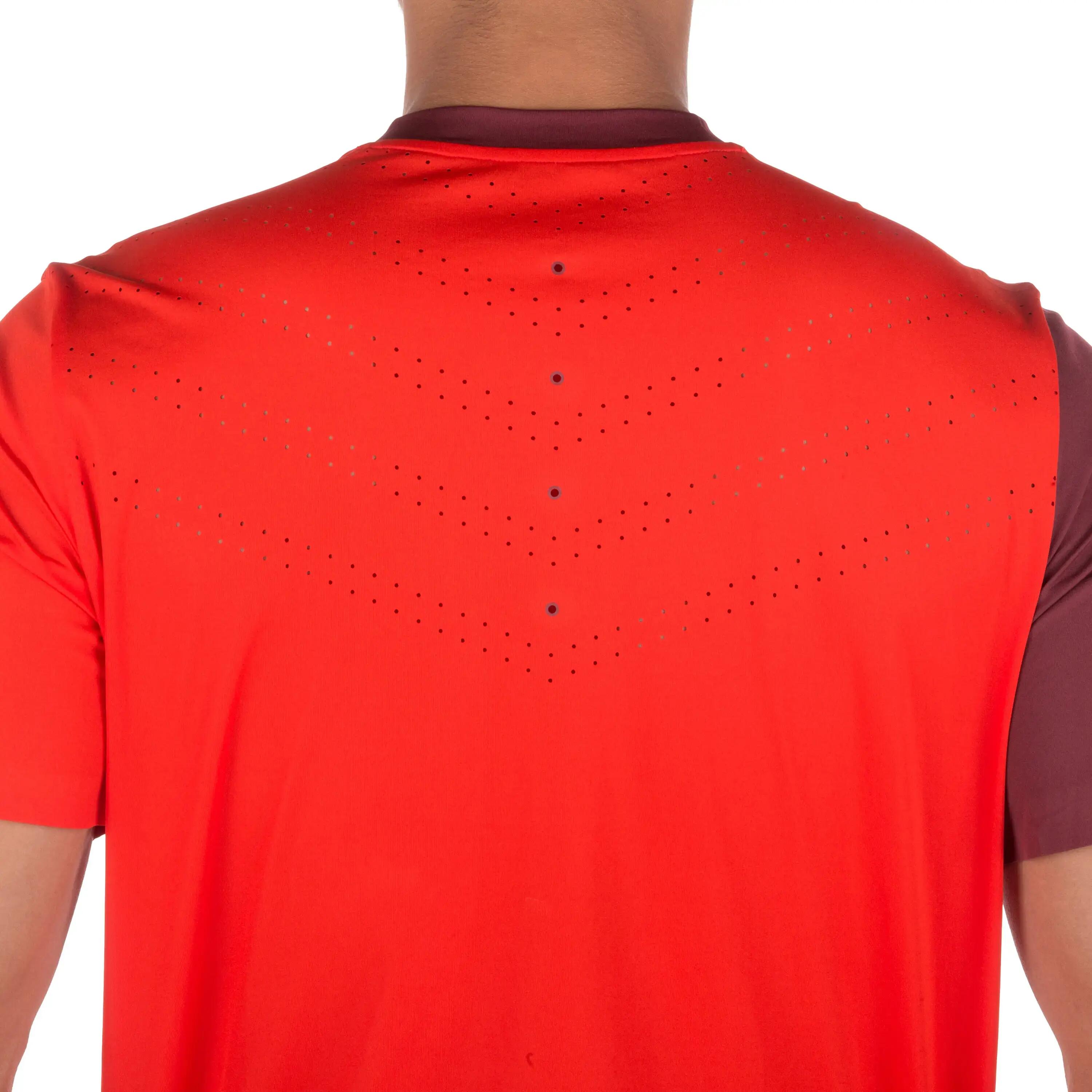 Light Tennis Badminton Padel Table Tennis Squash T-Shirt - Burgundy Red 7/9