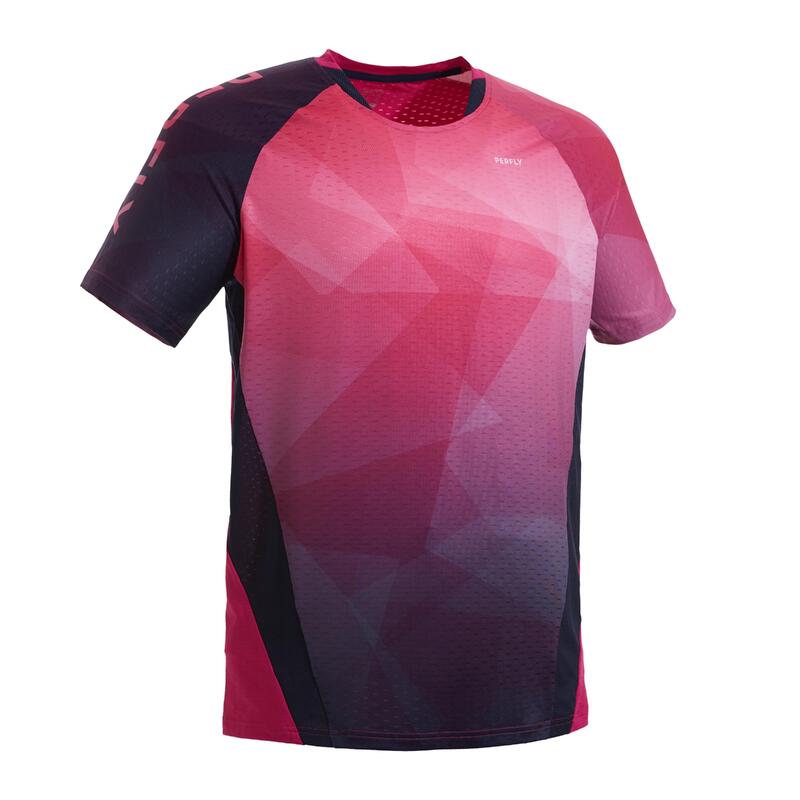T-Shirt 560 Badminton Herren pink/marineblau
