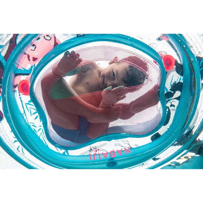 Bouée piscine plateforme d'éveil aquatique bébé "TINOA" imprimés "PANDAS"