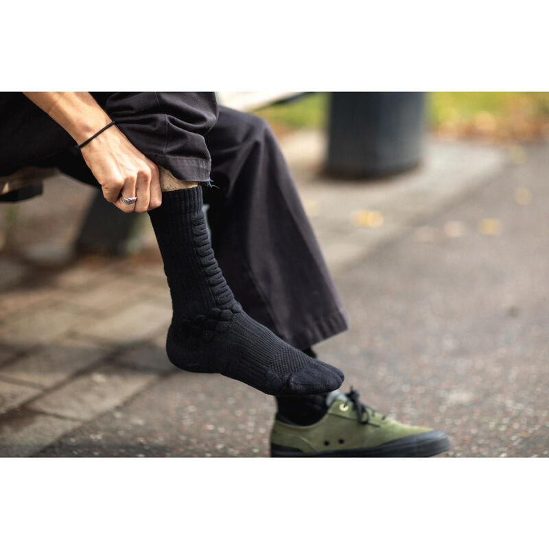 Calze semialte skateboard SOCKS 500 bianche