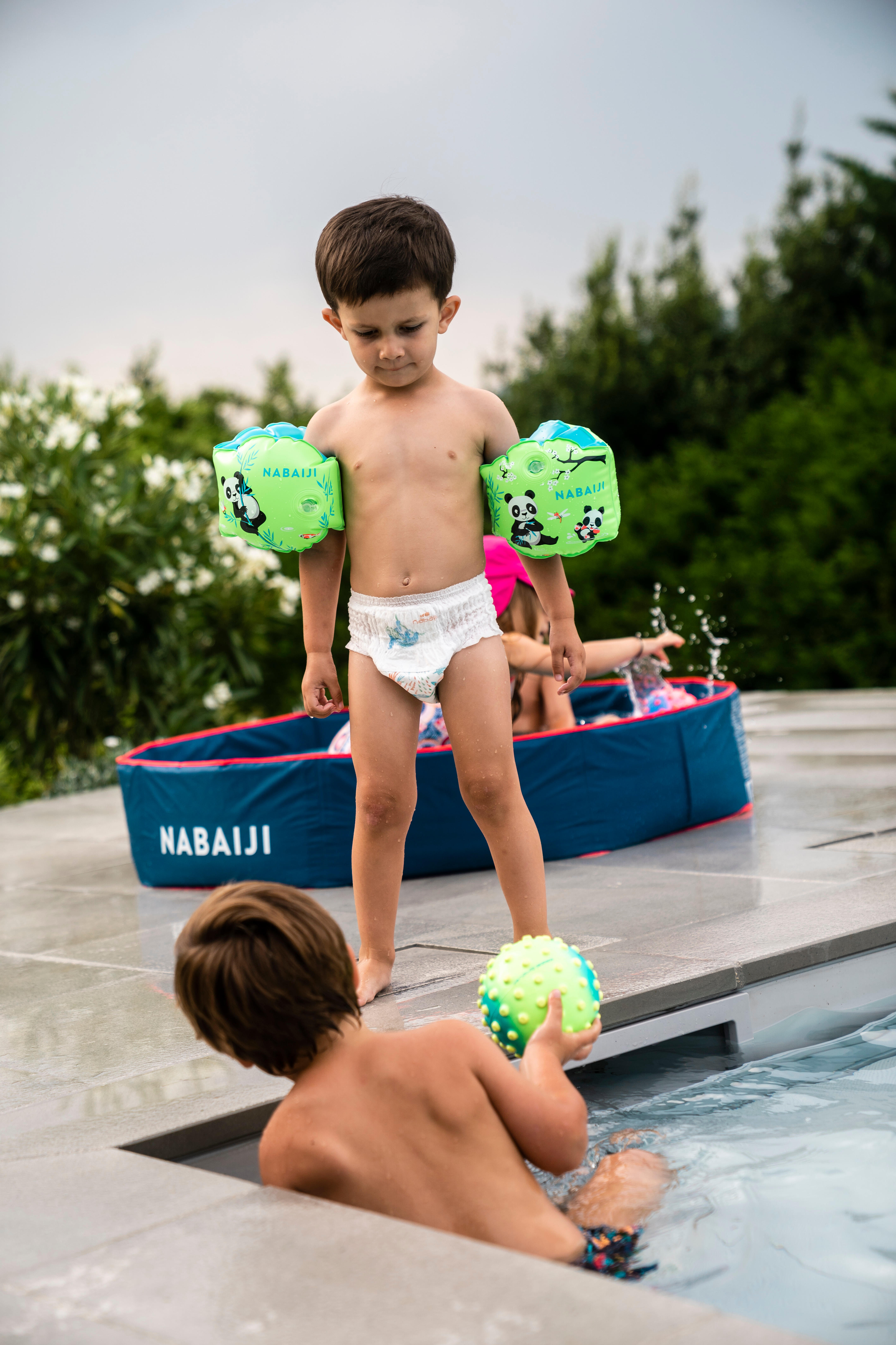 Green small learning to swim ball with yellow dots - WATKO