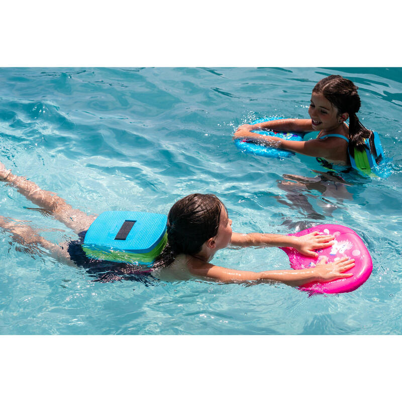 Schwimmgürtel mit abnehmbarem Auftriebselement Kinder 15‒30 kg blau/grün 