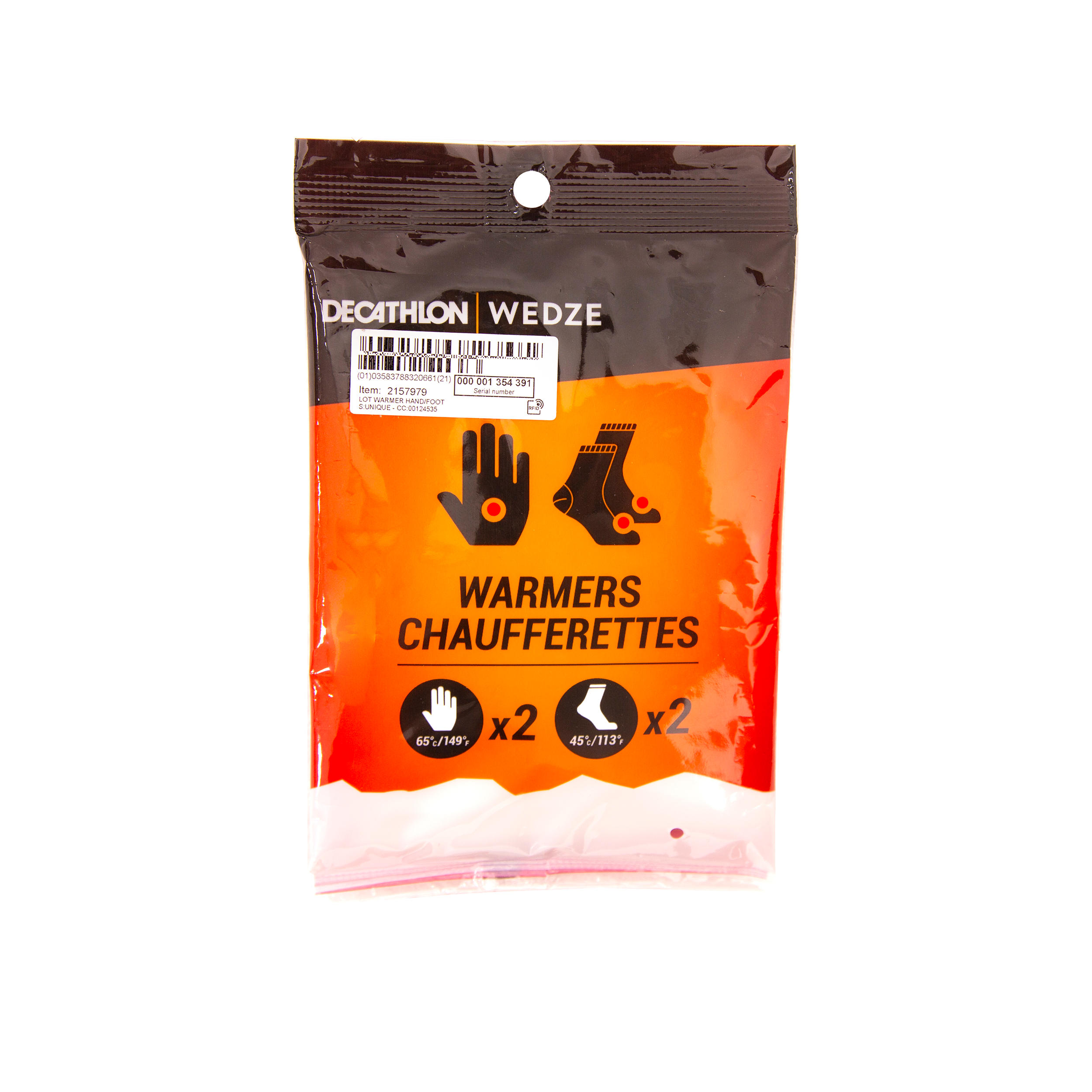 Parches Calor Pack calientamanos y calientapiés 2 unidades Wedze