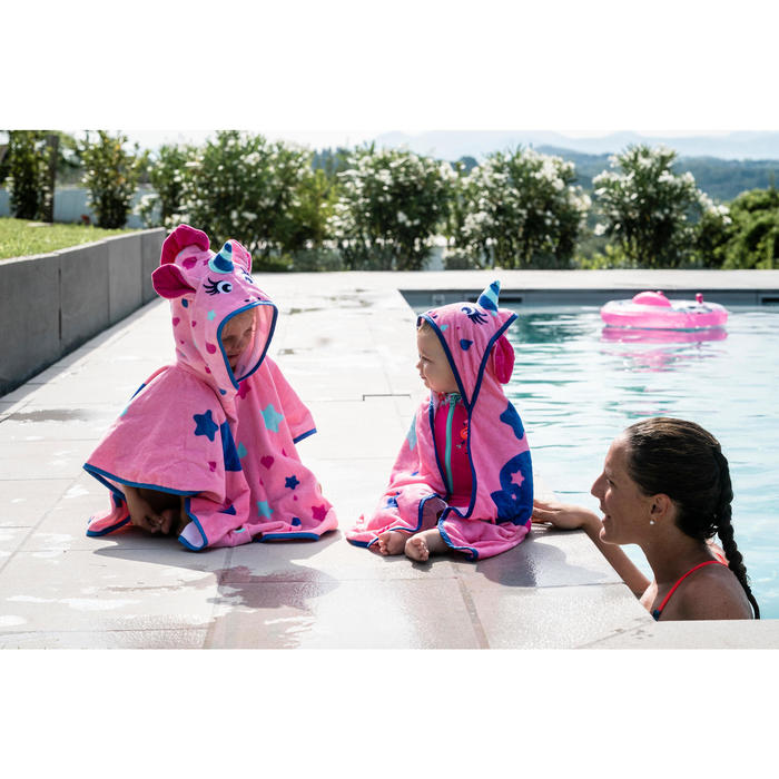Poncho De Bebe Com Capuz Rosa Estampado Unicornio Nabaiji Decathlon Poncho De Bebe Com Capuz Rosa Estampado Unicornio Nabaiji Decathlon