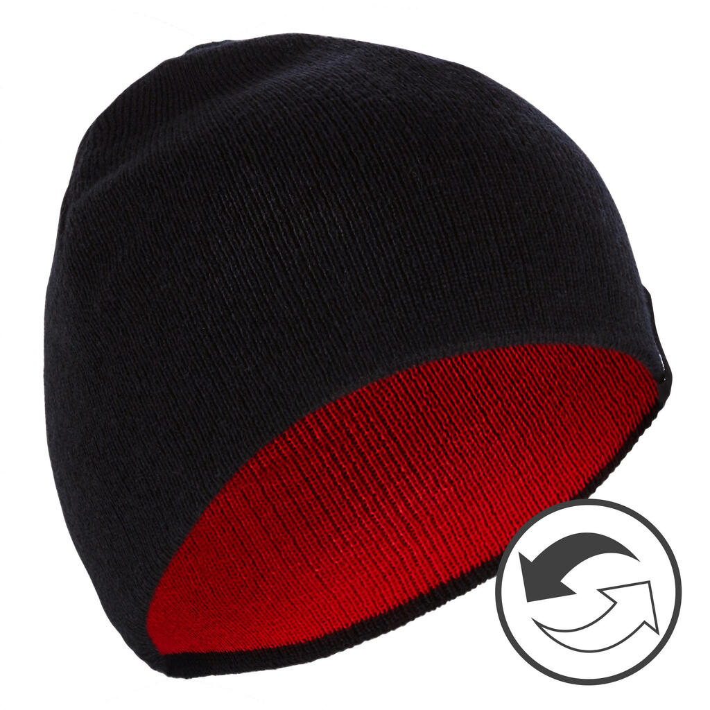 BONNET DE SKI ENFANT REVERSE NOIR ROUGE