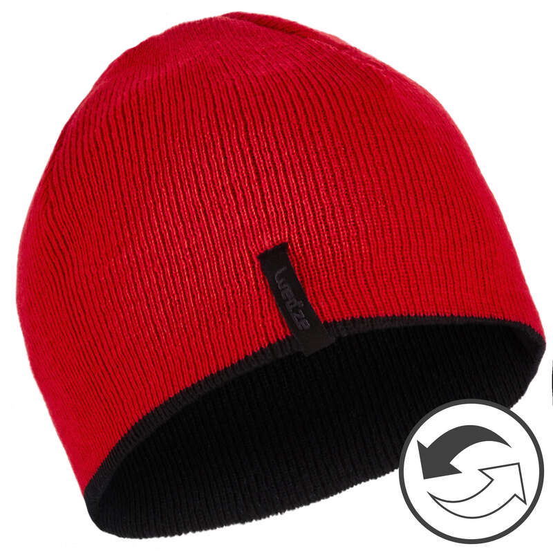 JUNIOR SKI AND SNOWBOARD HEADWEAR Ski Wear - JR REVERSE HAT - BLACK RED WEDZE - Ski Wear