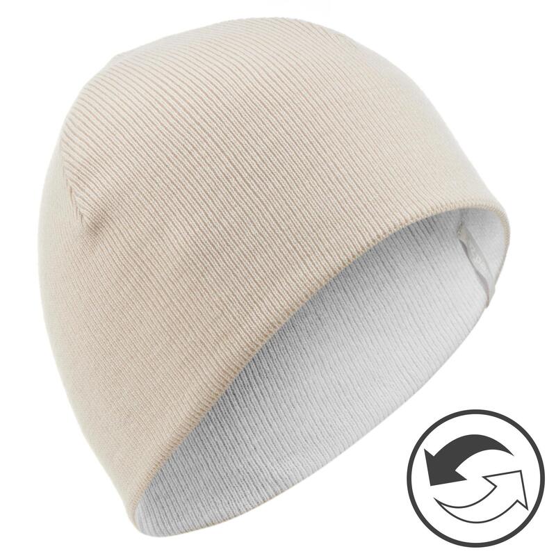 BONNET DE SKI REVERSE BEIGE BLANC