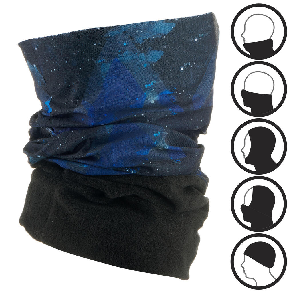 Hug galaxy skiing adult neck warmer black