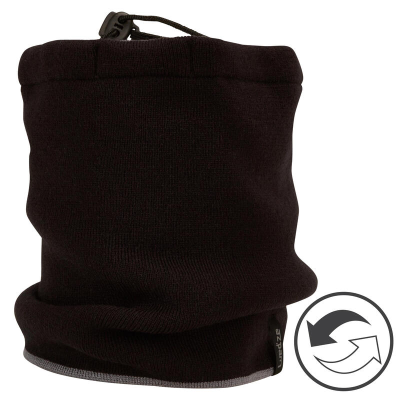 Adult Ski Reverse Neck Warmer - Black Grey Adult Ski Reverse Neck Warmer - Black Grey