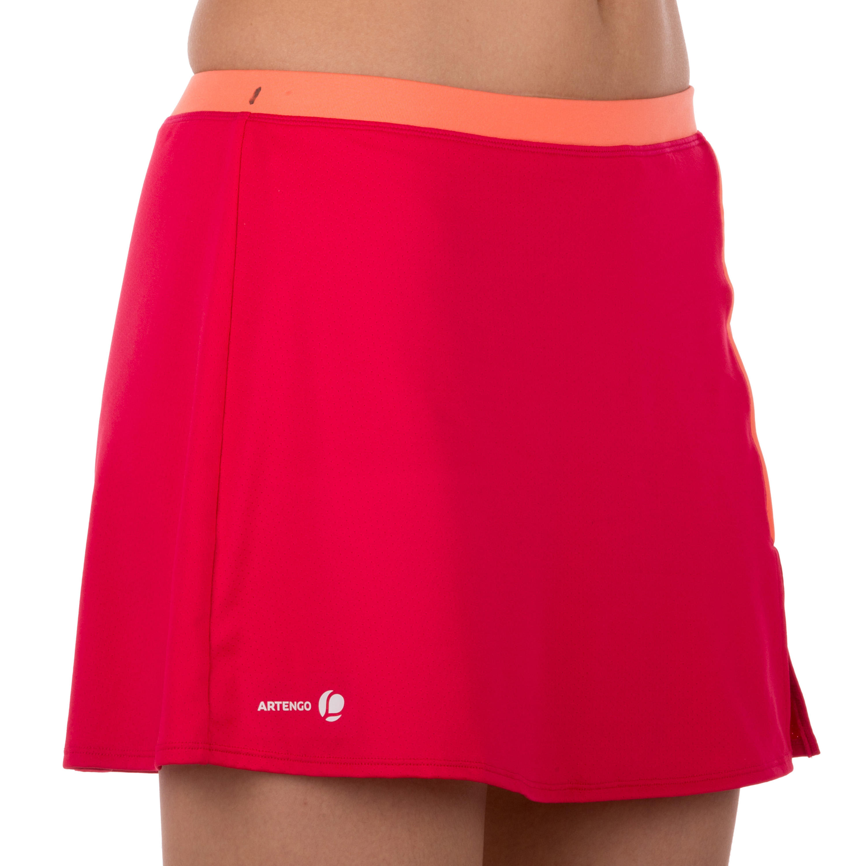 Soft Women's Tennis Badminton Table Tennis Squash Padel Skirt - Pink/Orange 3/6