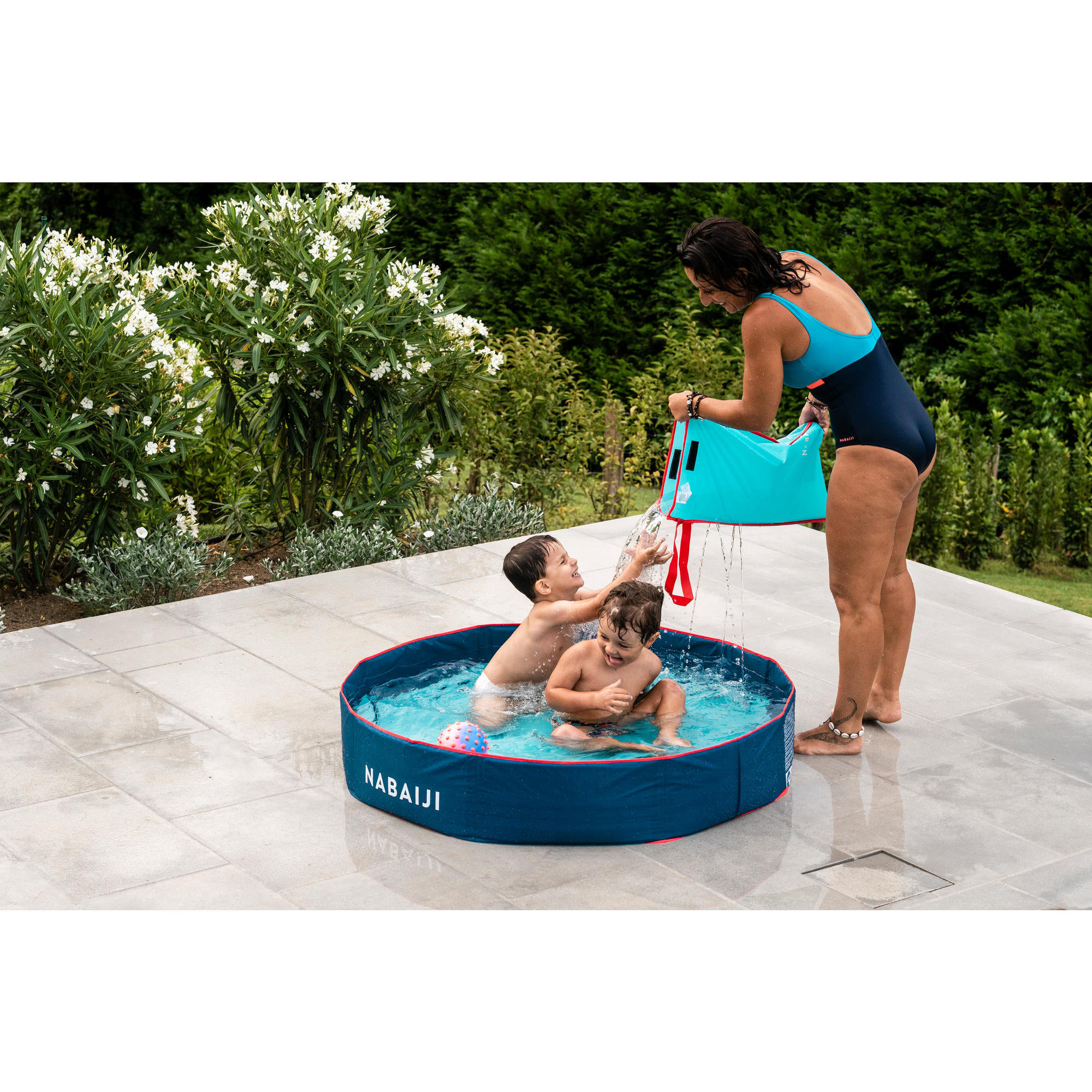 Piscinette enfant TIDIPOOL bleu avec sac de transport tanche 120 cm diam tre