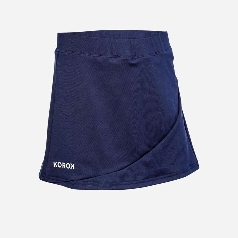KOROK Girls' Field Hockey Skirt FH500 Navy Blue Decathlon
