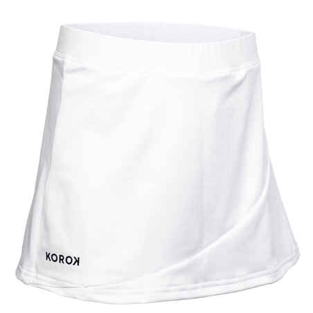 Suknja za hokej na travi FH500 za djevojčice bijela