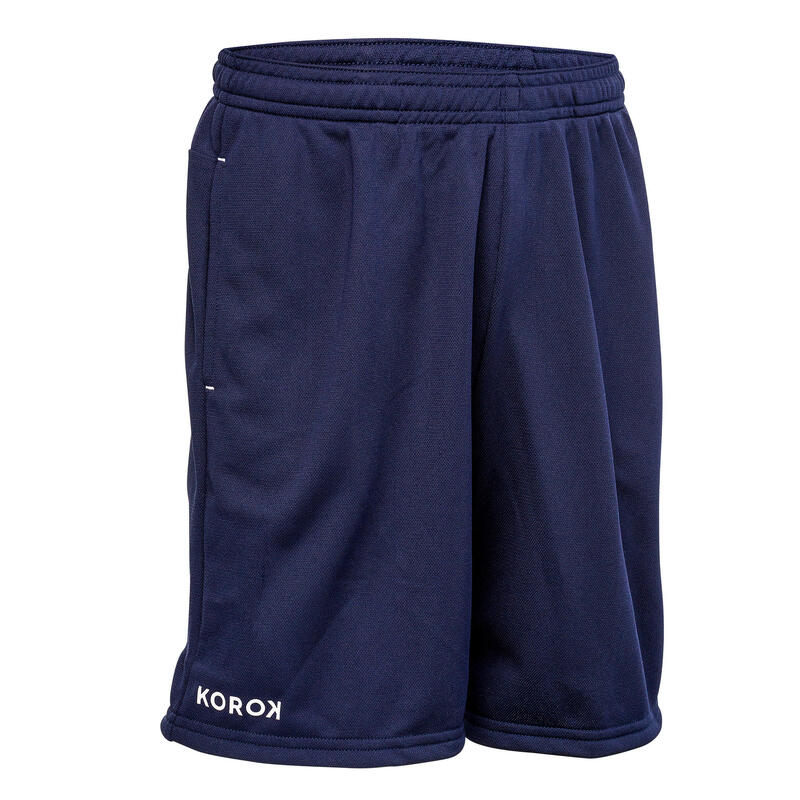 Short de hockey sur gazon garçon FH100 bleu