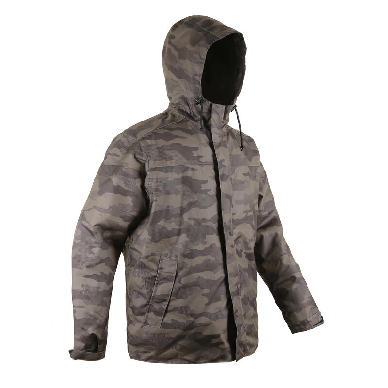 VESTE CHASSE CHAUDE IMPERMEABLE CAMOUFLAGE HALFTONE 100