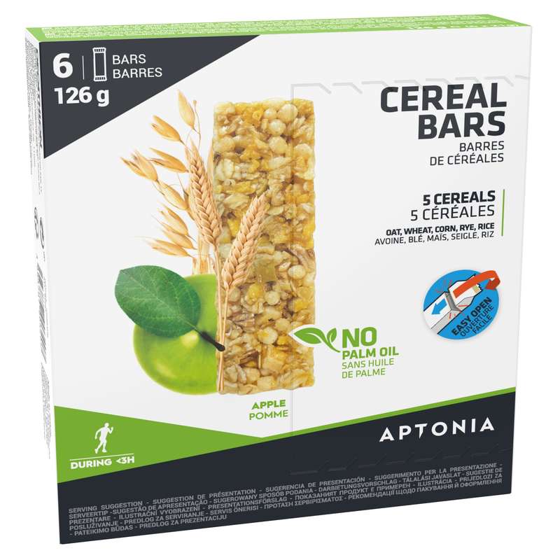 BARRAS, GÉIS& PÓS-ESFORÇO Hidratação e Alimentação - Barra Cereais Maçã x6 APTONIA - Esforço entre 1 a 3 horas