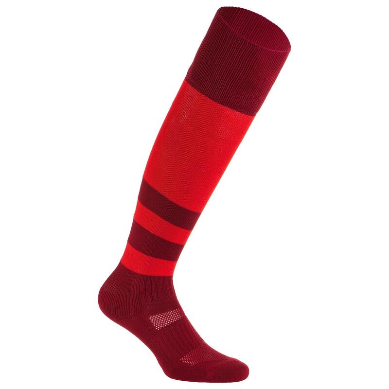 Chaussettes hautes de rugby R500 rouge