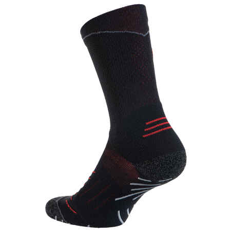 Adult Non-Slip Mid-High Rugby Socks R500 - Black