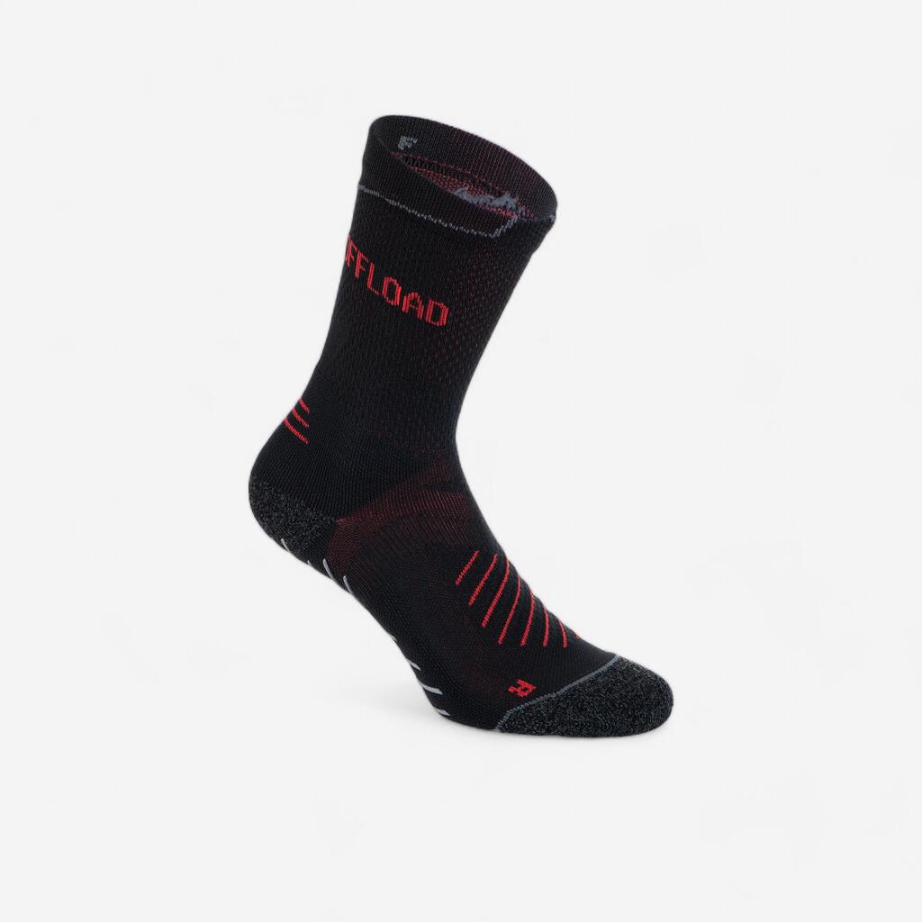 Adult Non-Slip Mid-High Rugby Socks R500 - Black