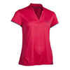 Reit-Poloshirt 500 kurzarm Mesh Damen himbeerrot