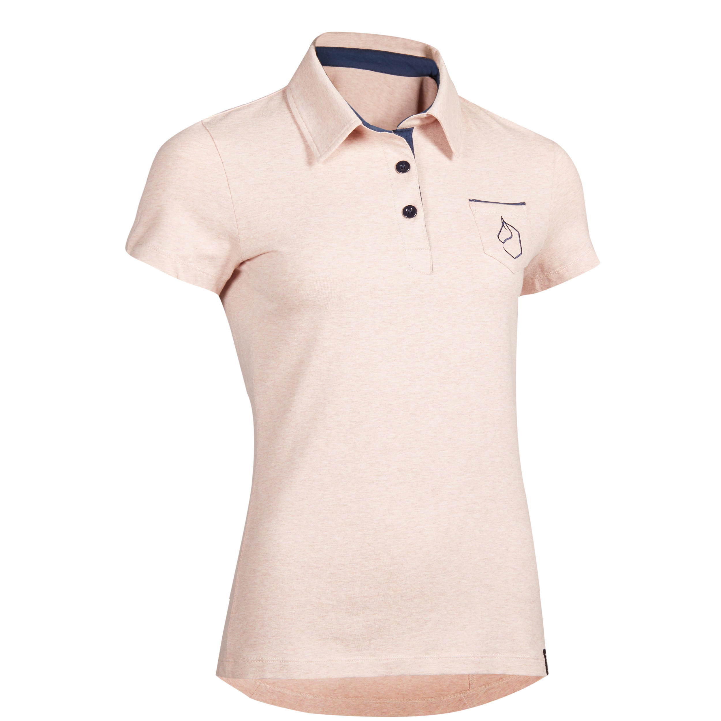 white polo shirt with pink horse