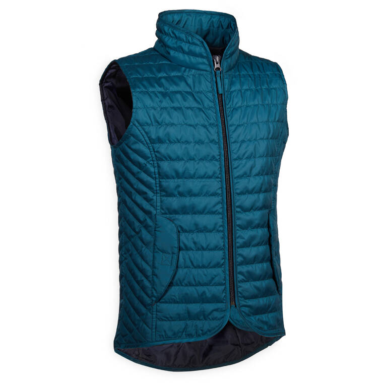 Kids' Horse Riding Sleeveless Padded Jacket 100 - Petrol Blue