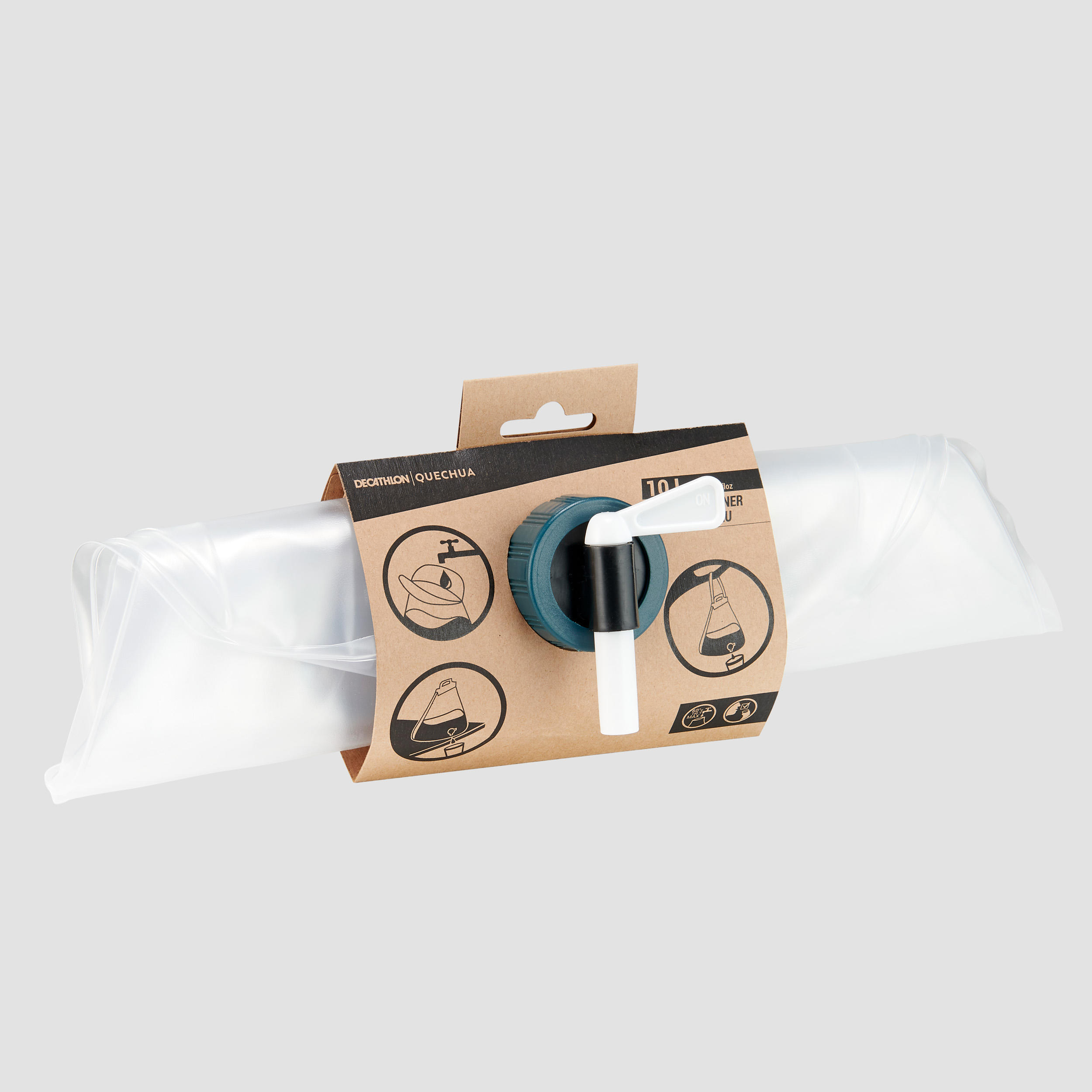 Bolsa/botella flexible para agua para camping de 10 litros Decathlon