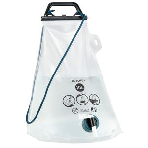 Bidón de agua 10 Litros plegable con grifo para camping Quechua